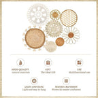 Boho Wall Basket Decor Set of 8 - Flat Woven Basket Wall Hanging Decor,Round Tassels White Macrame Tapestry Wall Decor Art,Handmade Rattan Wicker Seagrass Home Wall Baskets Decor（Boho Classic) - Image 3