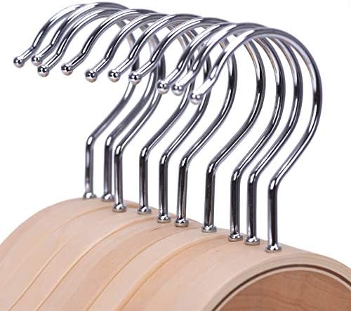 JS Hanger Lightweight Non Slip Wooden Hangers - 30 Pack Heavy Duty Wood Coat Hangers with Soft Stripes for Camisole, Jacket, Dress Clothes, Sweater, Natural Finish - Image 4