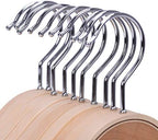 JS Hanger Lightweight Non Slip Wooden Hangers - 30 Pack Heavy Duty Wood Coat Hangers with Soft Stripes for Camisole, Jacket, Dress Clothes, Sweater, Natural Finish - Image 4