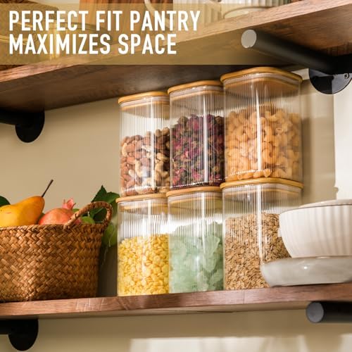 D2scrma 37oz/1.2Qt Square Glass Storage Containers with Lids 4-Pack - Image 5