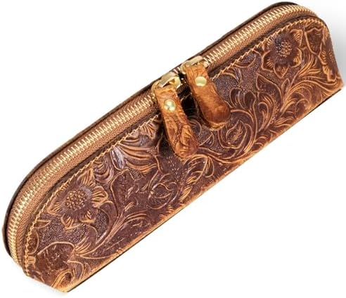 Gexmil Genuine Leather Pen Case, Hand-made Stationery Bag for Work Office by Gexmil