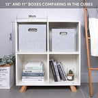 Posprica 11 Inch Cube Storage Bins for Organization, Fabric Storage Cubes Closet Storage Bins for Cube Organizer, Thick and Heavy Duty Storage Baskets for Shelves, 4pcs, Sliver Grey - Image 7