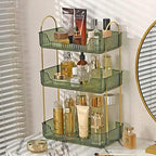 shuang qing 3 Tier Bathroom Counter Organizer Countertop Storage, Cosmetics Skincare Shelf Organizer, Makeup Organizer Perfume for Dresser Vanity Tray, Spice Rack Organizer for Kitchen - Green - Image 2