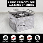 ALCOVA 2-Pack Shoe Organizer for Closet, 32 Pairs, Clear Lid - Gray - Image 4
