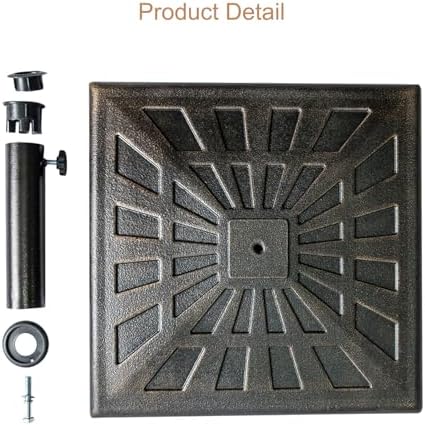 C-Hopetree 42 lb Heavy Duty Square Base Stand for Outdoor Patio Market Table Umbrella, Bronze - Image 2