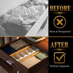 Adjustable Bamboo Drawer Dividers Expandable 8 Pack 17-22 Organizer - Image 4