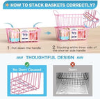 SUNALLY Freezer Organizer Bins, 8 Pack Stackable Pantry Storage Bins, Pink - Image 3
