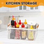 Ziliny 4 Pcs Mesh Wire Baskets for Organizing, Medium, Cream White - Image 5
