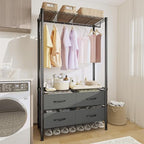 Garvee Freestanding Clothes Rack with Drawers and Adjustable Shelves - Image 3