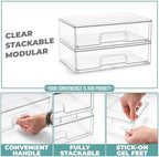 Sorbus Clear Stackable Storage Drawers (2 Pack, 12.1'' Wide) - Image 5