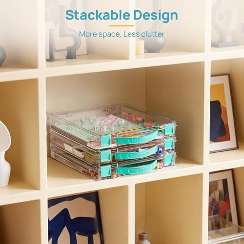 Vtopmart 6 Pack Board Game Storage with Handle and Snap-Tight Latch Lid - Image 6
