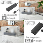 Cable Management Box with Lock,Cable Organizer Box & Power Strip Cover,Frosted Acrylic, Wire Storage and Organization for Cords,Suitable for TV, Computer,Child and Pet Proof(2PC) - Image 5