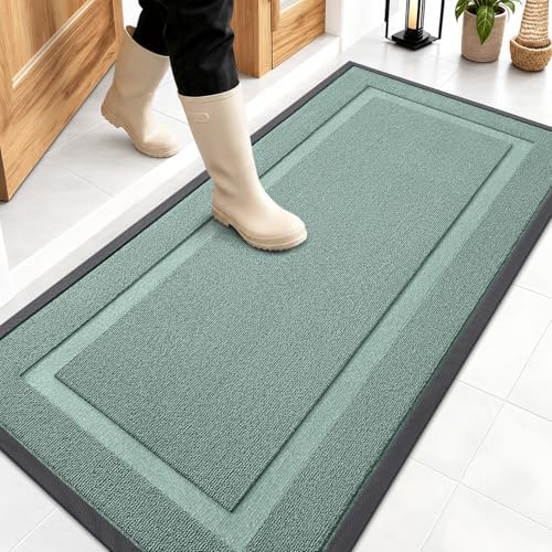 OLANLY Front Door Mat Outside 47x23, All-Season Heavy-Duty Rubber Doormat by OLANLY
