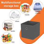 Foldable Storage Cubes Bins ,11 Inch Cloth Storage Cube Fabric Storage Box Cubes Organizer Baskets with Handles for Home Organizer Set of 8 (Grey) - Image 3