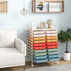 COSTWAY 20-Drawer Rolling Storage Cart, Utility Storage Organizer Cart - Image 2