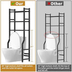Livilord 3 Tier Over The Toilet Storage Rack with Toilet Paper Holder, Metal Freestanding Bathroom Shelves with 4 Hooks, Over Toilet Storage Shelf for Bathroom Storage, Black - Image 3