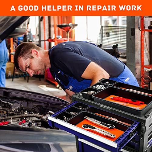 Tool Box Organizer, Tool Drawer Organizer Tray Divider, Toolbox Organization, Garage Tool Organizers and Storage, Tool Box Accessories for Rolling Tool Chest Cabinet (Orange (47PCS)) - Image 6