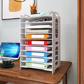 Natwind 10-Tier Office File Organizer For Desk,Paper Sorter,White by Natwind