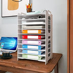 Natwind 10-Tier Office File Organizer For Desk,Paper Sorter,White by Natwind