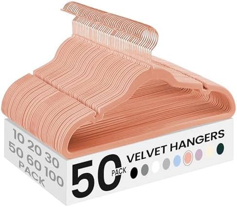 SONGMICS Velvet Hangers 50 Pack, Non-Slip Clothes Hangers, Space-Saving by SONGMICSbySONGMICSHOME