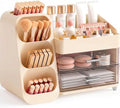 Booklov Large Makeup Organizer for Vanity Countertop, Cream by Booklov