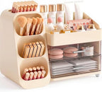 Booklov Large Makeup Organizer for Vanity Countertop, Cream by Booklov