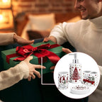 4 Pcs Christmas Ceramic Bathroom Accessories Gifts Xmas Bath Tumbler Xmas Tree Soap Dispenser Toothbrush Holder Soap Tray Merry Christmas Bathroom Decorations(Red and Black Plaid) - Image 6