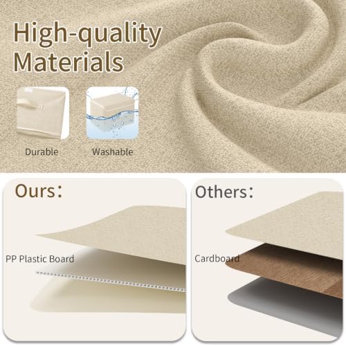 Storage Bins with Handles,Grey and Beige,15x9.8x9.8in,3 Pack - Image 4