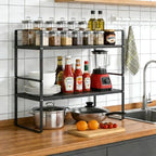 Expandable Storage Shelf, Stackable Organizer Rack, Black Small 1 PK - Image 5