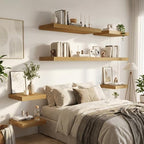 Vivelove 12" Deep Floating Shelves 24x12” Set of 2, Oak - Image 6