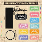 Yalikop 10 Set Book Shelf Dividers Decor, Hanging Shelf Sign with Brackets - Image 2
