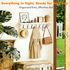 Felibeaco 33" Coat Rack with Shelf Wall Mount, 7 Triple-Hooks,Pre-Assembled - Image 3