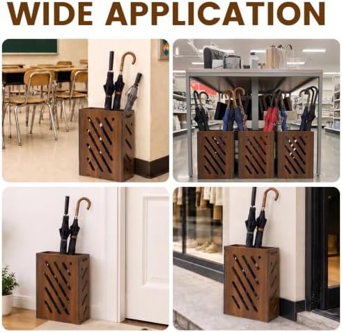 Faux Wood Umbrella Stand for Entryway, Free Standing Indoor Holder - Image 6