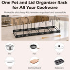 DEWEL 2PCs Expandable Pots and Pans Organizer Under Cabinet (Black) - Image 4