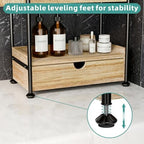 Kottwca 3-Tier Bathroom Counter Organizer, Wooden Vanity Shelf, Light Brown - Image 4