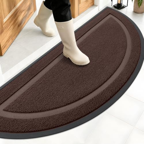 OLANLY Half Circle Front Door Mat Outside 71x23 All-Season Rubber Doormat by OLANLY