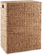 Casafield Large Laundry Hamper with Lid and Removable Liner Bag - Cinnamon, Woven Water Hyacinth Rectangular Laundry Basket Sorter for Clothes Towels - Image 5