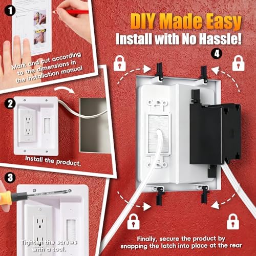 in-Wall Cable Management Kit with Recessed Tv Outlet Box - Image 5