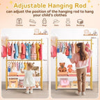 Kids Clothing Rack 2 Tier Baby Closet Gold Toddler Dress up Racks - Image 3