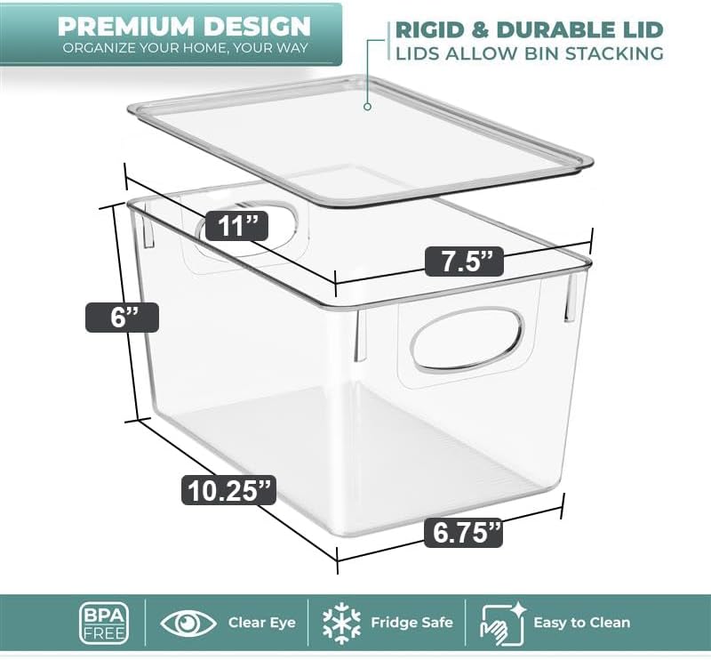 Sorbus Clear Toy Storage Bins with Lids, Stackable (Large, 4 Pack) - Image 2