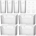 SiliFine 8 Pcs Cabinet Door Organizer Bin Wall Mount Organizer,3.35'',White by SiliFine