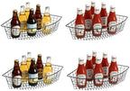 4 Pack 1/4 Wedge Metal Lazy Susan Organizer Baskets with Handles by ZHOHO+TANT