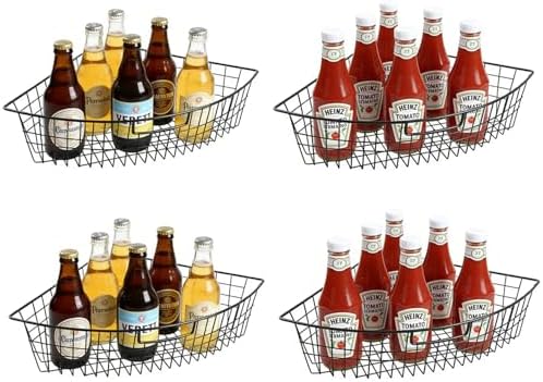 2 Pack 1/4 Wedge Metal Lazy Susan Organizer Baskets with Handles by ZHOHO+TANT