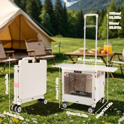 FELICON SELORSS Folding Utility Cart Portable Rolling Crate Handcart-Gray - Image 7