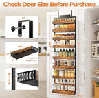 8 Tier Pantry Door Organizer Storage Spice Rack Adjustable Basket 73.35"H - Image 2