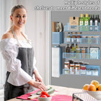Magnetic Spice Rack for Refrigerator, 6 Pack Metal Magnetic Shelf Blue, Moveable Spice Organizer, Strong Magnetic Storage Fridge Organizer with Paper Towel Holder, Utensils Holder - Image 6