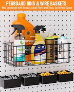 INCLY 238PCS Pegboard Accessories Organizer Kit, Peg Board Hooks Assortment with Peg Bins, Baskets, Paper Towel Holder for 1/8 and 1/4 inch Pegboard Hanging Tools, Garage Wall Storage Attachments - Image 5