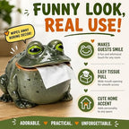 Funny Frog Toilet Paper Holder, Whimsical Toad Tissue Box in Resin for Kitchen, Bathroom, or Bedroom, Creative Animal Toilet Roll Dispenser (Single Frog Holder) - Image 2