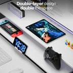 TRIN&AUSAN Dual Monitor Stand Riser, Wooden 2-Tier Computer Monitor Stand with Storage, Adjustable Ergonomic Desktop Monitor Riser with Cable Management & Phone Holder for Home Office Desk (White) - Image 5