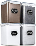 Wildone Flour Storage Containers 5.2L, 4 PCS Food Storage Containers, Gray by Wildone